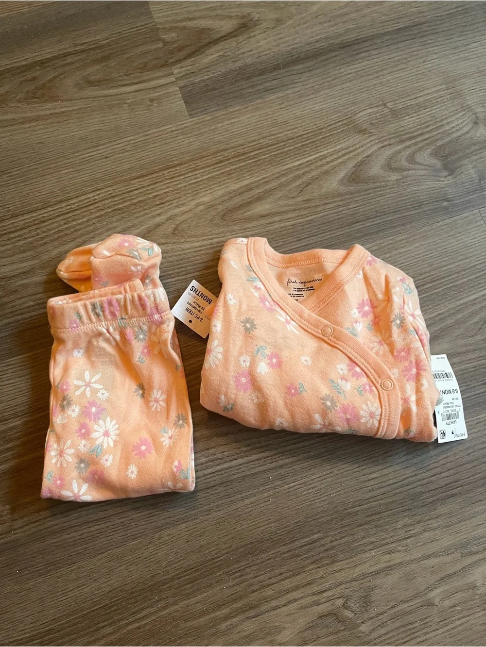 First Impressions Baby Girl Floral Cardigan & Footed Pants Set 6-9M | 2pc NEW